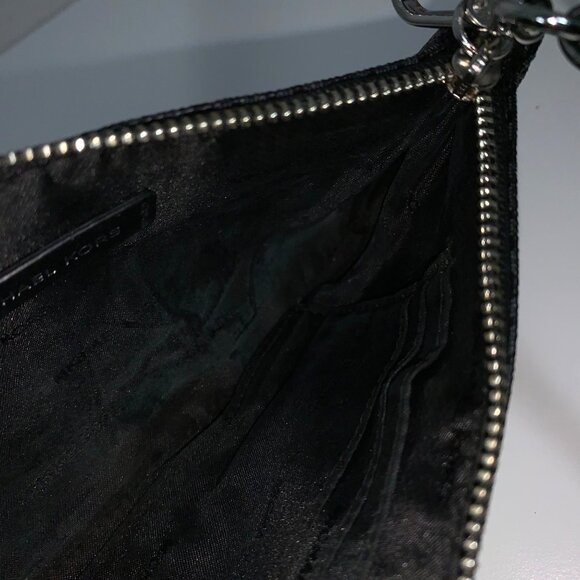 MICHAEL KORS MK Logo Coated Canvas Wristlet Wallet Clutch Black / Gray - Picture 7 of 12